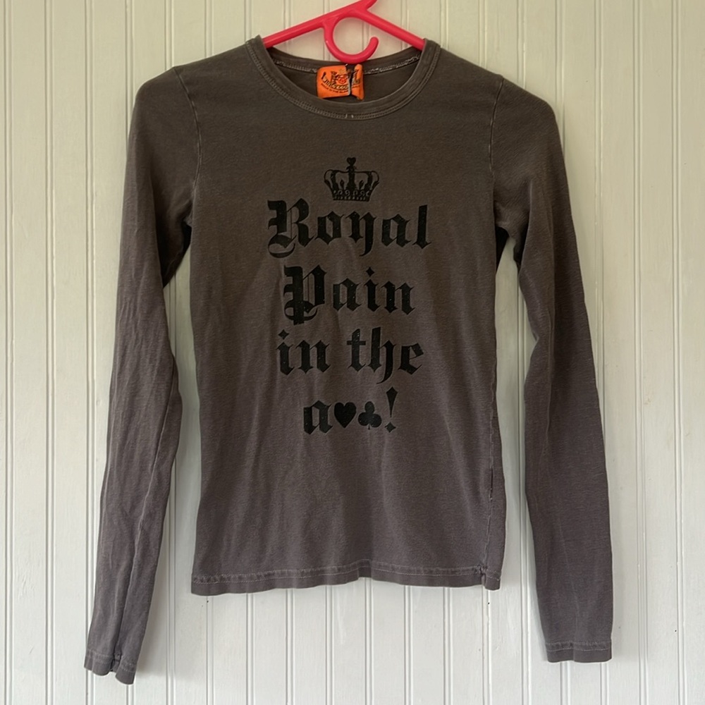 Rare Y2K Vintage Juicy Couture Tee Royal Pain In The A$$ Long Sleeve Small S
